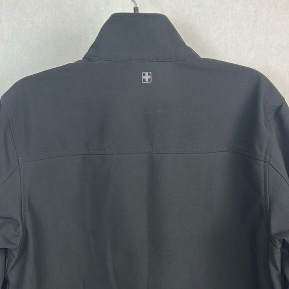 Swiss Tech Mens Softshell Jacket Sz Small Black Front Zip Hand Pockets - Picture 6 of 11